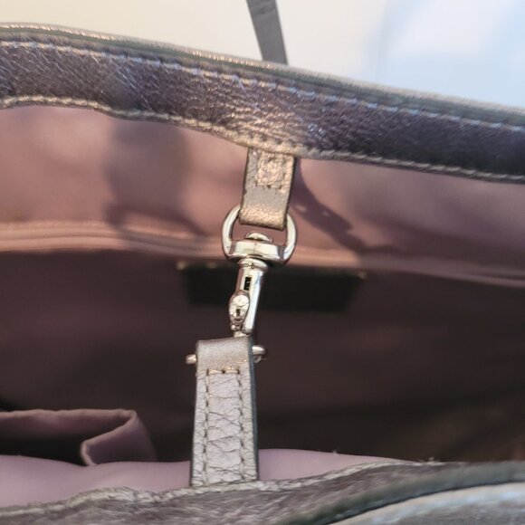 Coach Audrey Medium Cinched North South Tote Gunmetal Silver - Picture 5 of 14